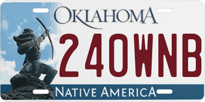 OK license plate 240WNB