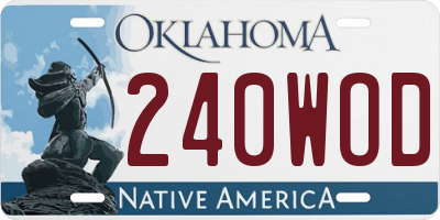 OK license plate 240WOD