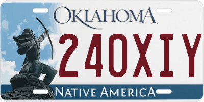 OK license plate 240XIY