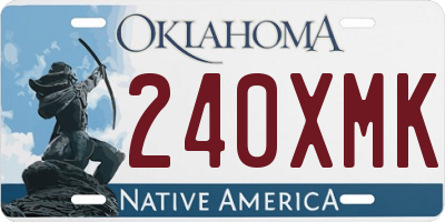 OK license plate 240XMK
