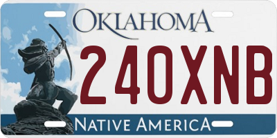OK license plate 240XNB