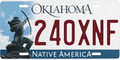OK license plate 240XNF
