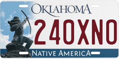 OK license plate 240XNO