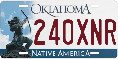 OK license plate 240XNR