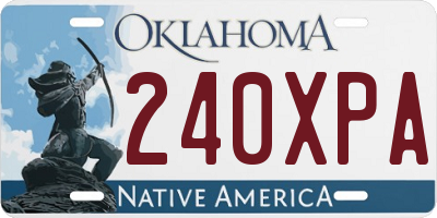 OK license plate 240XPA