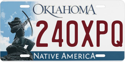 OK license plate 240XPQ