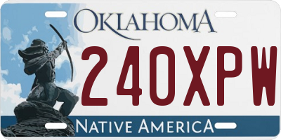 OK license plate 240XPW