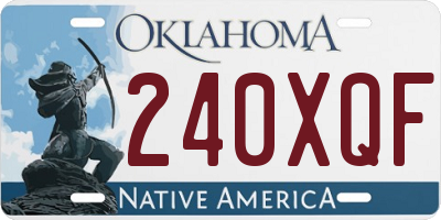 OK license plate 240XQF