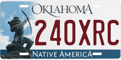 OK license plate 240XRC