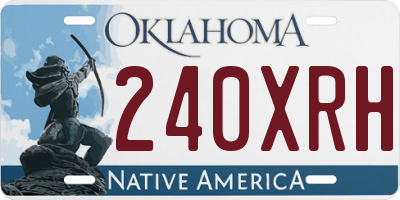 OK license plate 240XRH