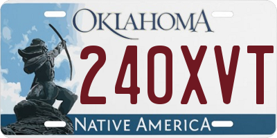 OK license plate 240XVT