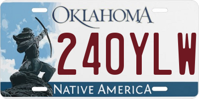 OK license plate 240YLW