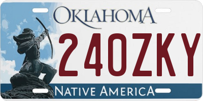 OK license plate 240ZKY