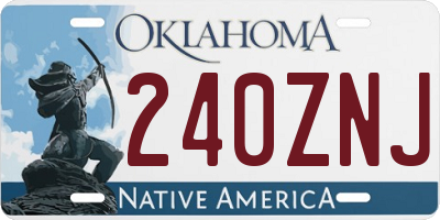 OK license plate 240ZNJ