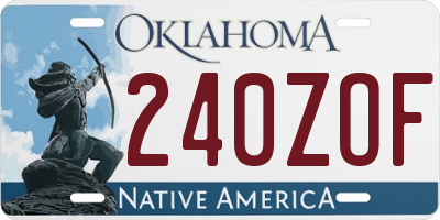 OK license plate 240ZOF