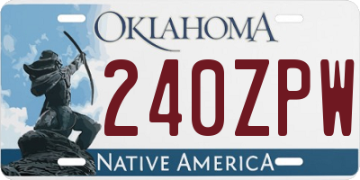 OK license plate 240ZPW