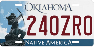 OK license plate 240ZRO