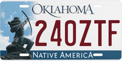 OK license plate 240ZTF