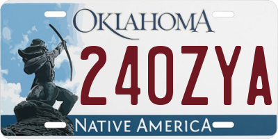 OK license plate 240ZYA