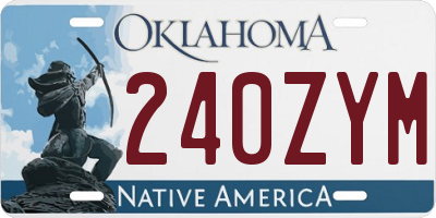 OK license plate 240ZYM