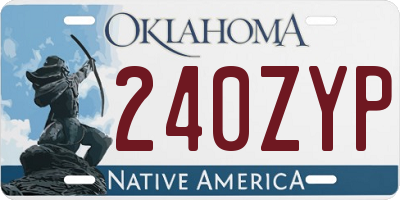 OK license plate 240ZYP