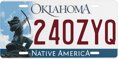 OK license plate 240ZYQ