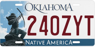 OK license plate 240ZYT