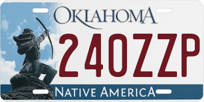 OK license plate 240ZZP