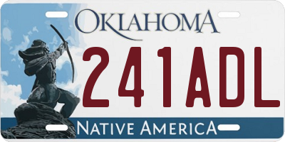 OK license plate 241ADL