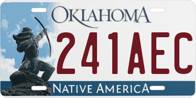 OK license plate 241AEC
