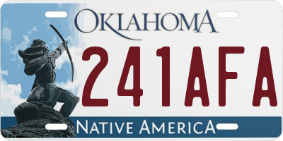 OK license plate 241AFA
