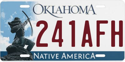 OK license plate 241AFH