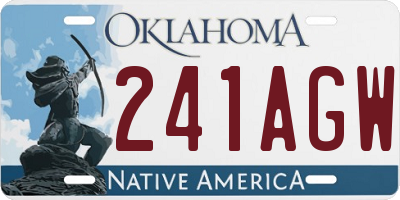 OK license plate 241AGW