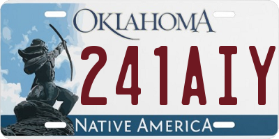 OK license plate 241AIY