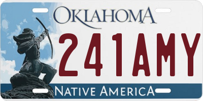 OK license plate 241AMY