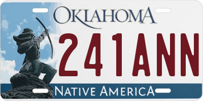 OK license plate 241ANN