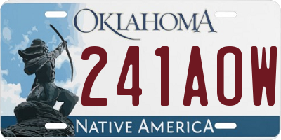 OK license plate 241AOW