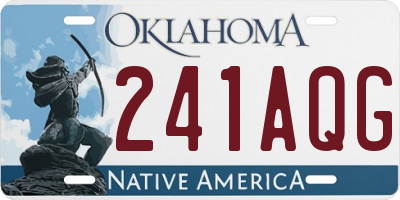 OK license plate 241AQG