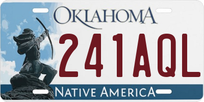 OK license plate 241AQL