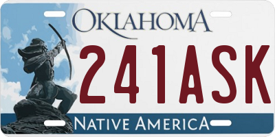 OK license plate 241ASK