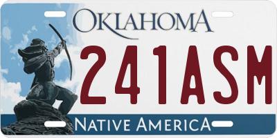 OK license plate 241ASM