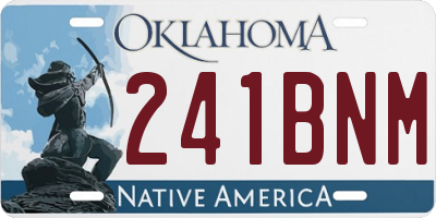 OK license plate 241BNM