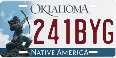 OK license plate 241BYG