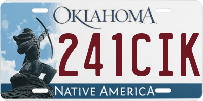 OK license plate 241CIK