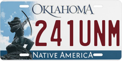 OK license plate 241UNM