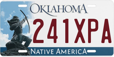 OK license plate 241XPA