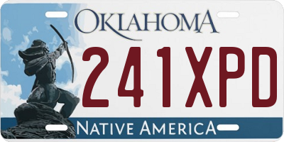 OK license plate 241XPD