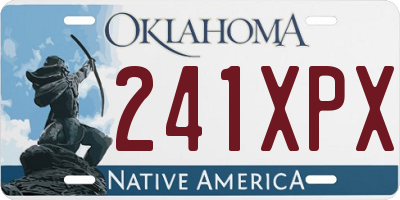 OK license plate 241XPX