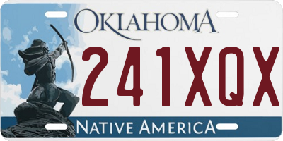 OK license plate 241XQX