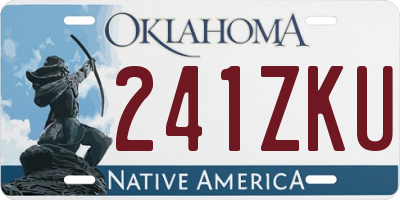 OK license plate 241ZKU